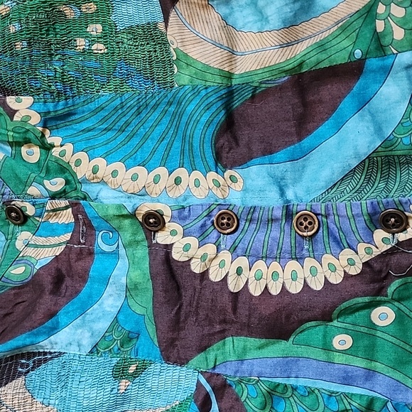 Free People Green and Blue Patterned Romper - Picture 9 of 16